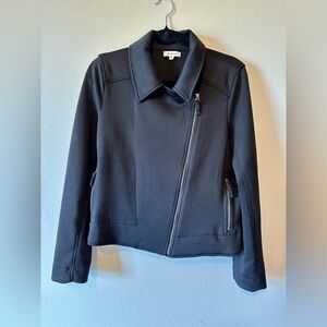 Max Studio | Like new black scuba short moto jacket size M